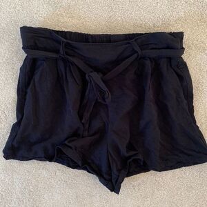 Old navy black high waist shorts with tie belt